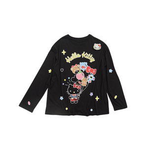 IA WARM AID ING休闲HELLOKITTY印花长袖T恤女25秋新款