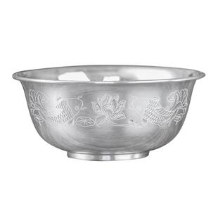 银碗999纯银家用雪花银碗食品级熟银餐具足银碗筷勺三件套送礼