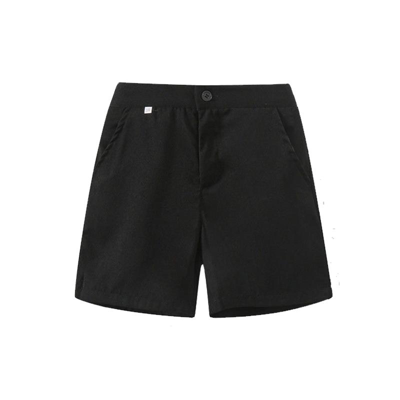 儿童短裤男童背带裤礼服小中大童表演出服松紧腰黑色长裤夏季薄