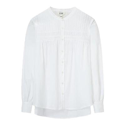 ELAND纯棉泡泡袖宽松衬衫