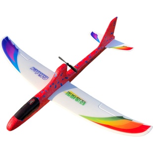 彩虹号电动泡沫飞机充电手抛弹射滑翔机回旋耐摔户外自由玩具闪光