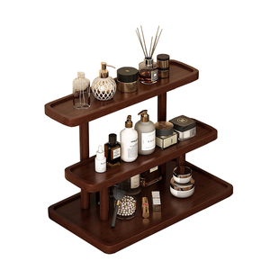 实木化妆品收纳盒桌面口红香水展示架梳妆台桌上护肤品置物整理架