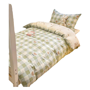 大学生宿舍床上用品三件套100全棉纯棉床单被套床垫单人床六件套