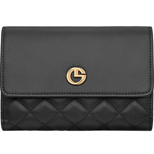 金利来钱包女短款真皮2026新款女士票夹钱夹菱格三折卡包小零钱包