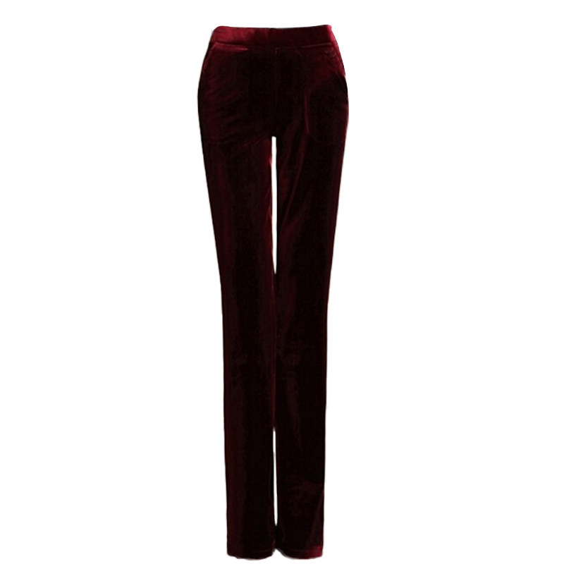 2025春秋新款金丝绒阔腿裤大码垂感百搭高腰修身显瘦微喇叭长裤