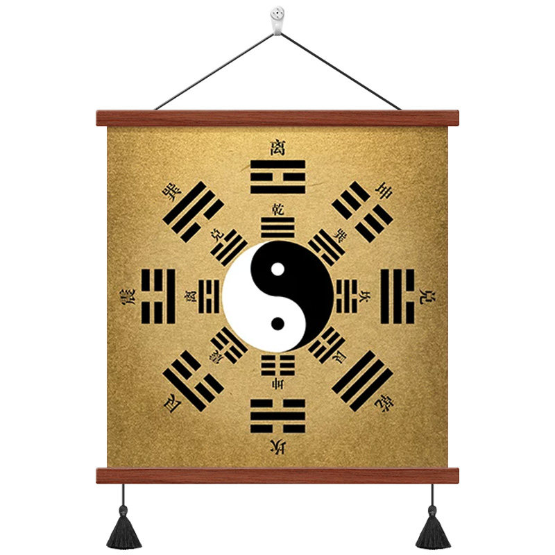 太极八卦图挂画茶室背景墙风水画