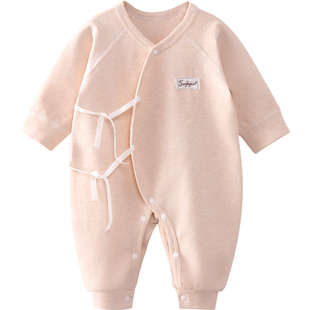 新生儿衣服春秋纯棉婴儿连体衣秋冬加厚和尚服宝宝睡衣打底蝴蝶衣