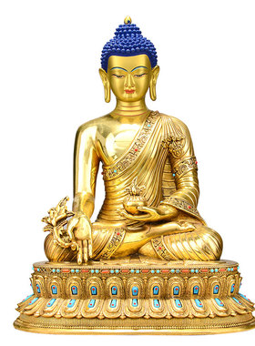 全鎏金药师佛铜像摆件