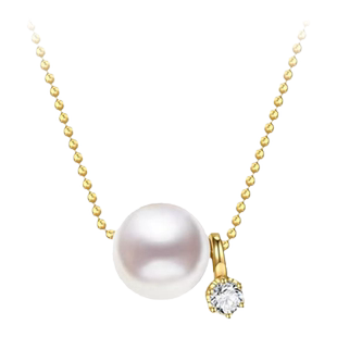 珍氏珠宝单颗正圆 镜面极光天然淡水爱迪生珍珠吊坠女 路路通项链