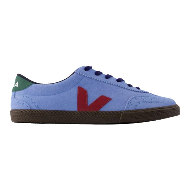 Veja Volley 蓝色羊皮运动鞋低帮板鞋男女同款蓝色户外跑步