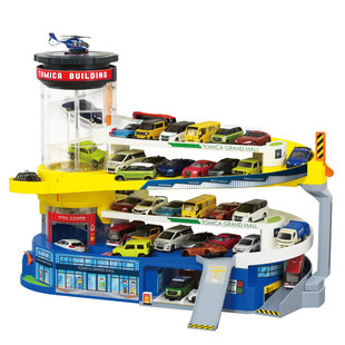 多美卡双线盘旋山道合金小汽车电动轨道男孩男童玩具套装立交桥