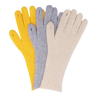 新款手腕保暖不起球露指洞触屏手套毛线针织骑行手套纯色男女通用