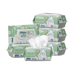 【下拉领补贴】舒洁植物双萃湿厕纸100抽*6包无刺激洁厕卫生湿巾