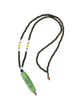 2025新款松柏木玛瑙天珠项链