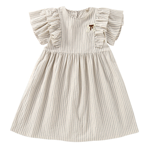 儿童夏季套装男童短袖条纹2025新款夏装宝宝女童连衣裙姐弟兄妹装