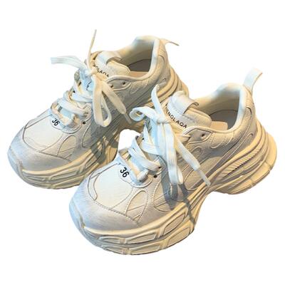 做旧复古厚底系带老爹鞋