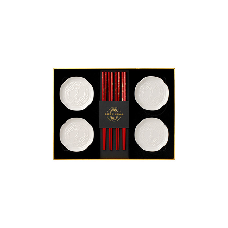 故宫官方旗舰店年年有余筷碟套装