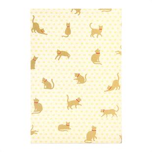 日本美浓和纸御朱印帐 金色可爱小猫咪封面 盖章本集章册页笔记本