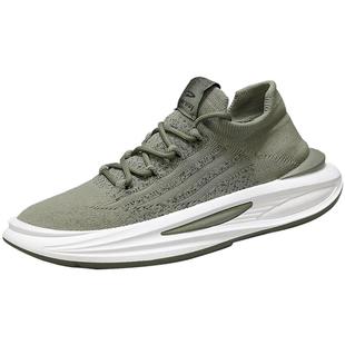 德尔惠男鞋秋季飞织软底轻便薄荷曼波运动跑步旅游室内健身休闲鞋