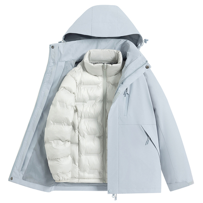 稻草人冲锋衣羽绒服女款2025新款三合一内胆小个子加绒滑雪厚外套