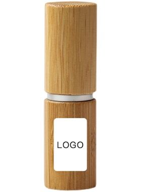 环保竹口红管刻定制logo