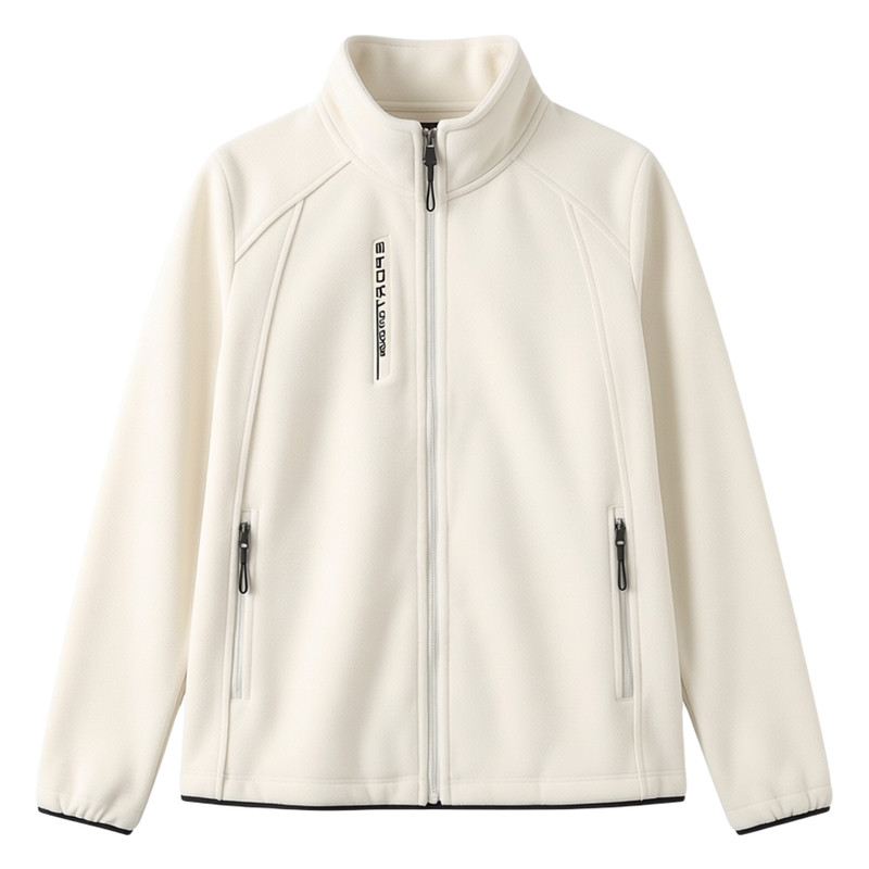 Stand up collar zipper and fleece jacket女士立领拉链加绒外套