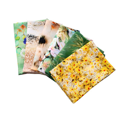 大块人造棉布头夏季印花布料