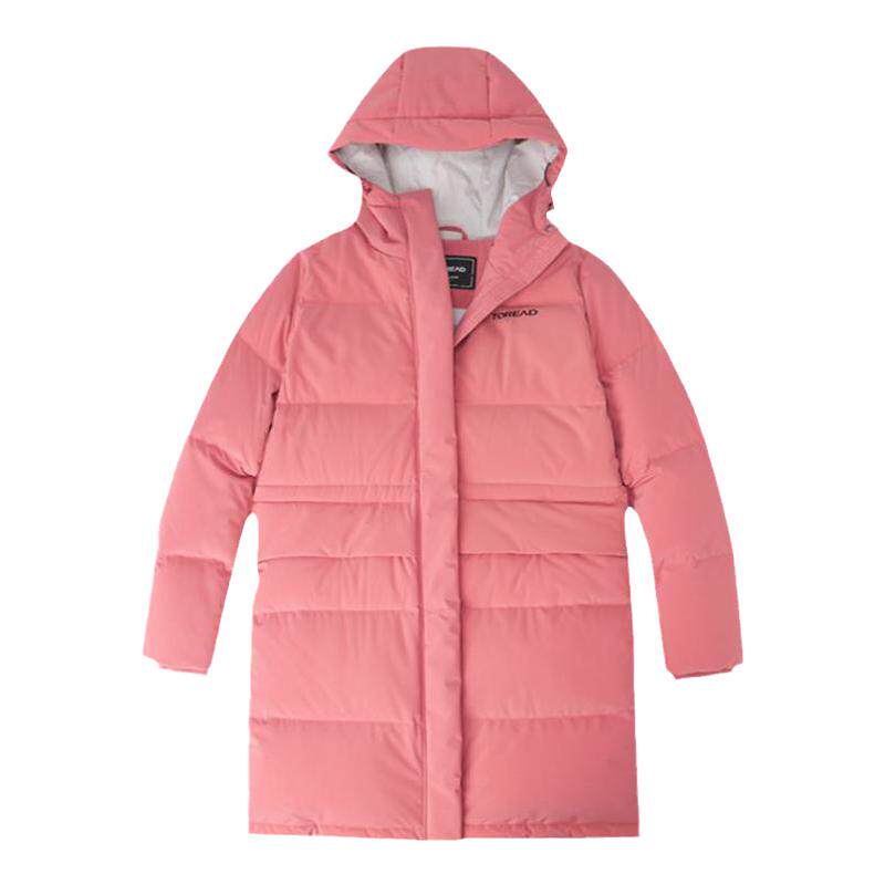 探路者秋冬中长款羽绒服女