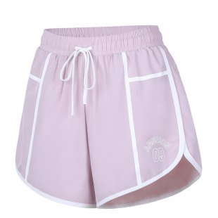 annerun休闲运动短裤女印花字母防走光假两件宽松速干跑步瑜伽裤