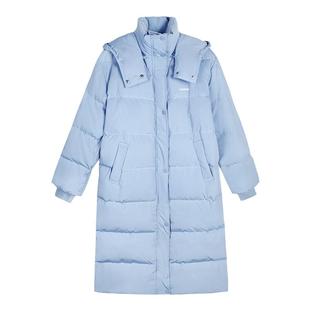 pusumede【现货6.5折】90白鸭绒羽绒服女长款连帽加厚过膝外套