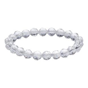 六桂福珠宝纯天然水晶手链女车花白色手串小众清冷串珠新年礼物