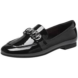 热风平底乐福鞋女款2025年秋季新款英伦风黑色小皮鞋通勤百搭单鞋