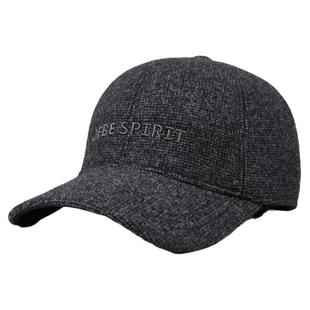 毛呢护耳帽子男冬季户外加绒防寒保暖耳罩老年人爷爷全封闭棒球帽