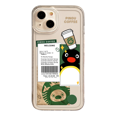 咖啡pingu企鹅手机壳适用于小米