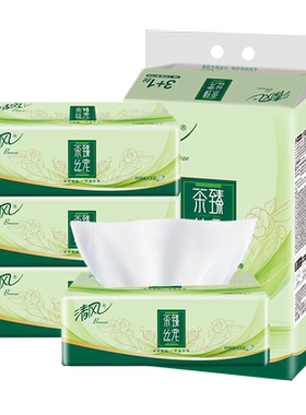 清风茶臻抽纸110抽24包/箱