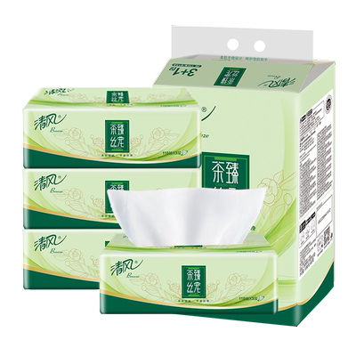 清风茶臻抽纸110抽24包/箱