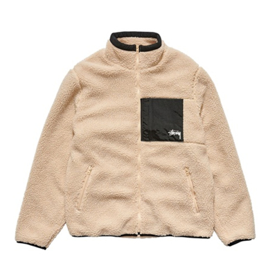 羊羔绒开衫Stussy立领秋季宽松