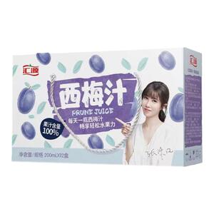 汇源100%西梅汁果汁200ml*12盒