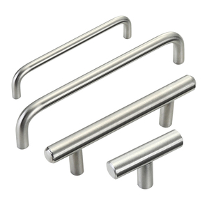 304钢不锈钢柜门拉手衣柜简约大门把手抽屉U型把柄提手手柄孔距64