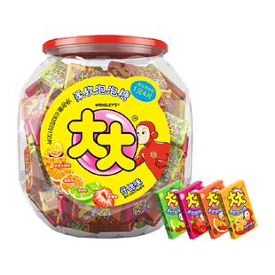 大大混合果味口香糖约150片630g*1桶休闲儿童零食糖果超人泡泡糖
