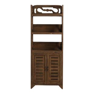 田园实木家具三层双门书柜置复古物展示柜柜邮柜子包书架储物柜