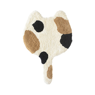 霜山猫尾巴毛绒坐垫可爱卡通猫咪椅垫多功能凳子垫地上屁股垫子