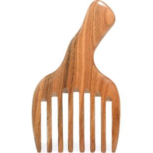 木郎府天然绿檀木梳子八齿梳插齿梳盘发梳家用梳造型工艺梳送布袋