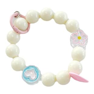 手机挂链串珠diy爱心创意大珠珠链条手环链短款手腕挂件精致时尚适用手机壳钥匙扣手拎防摔丢小巧便捷饰品