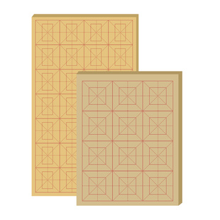毛笔字书法专用练字毛边厚竹浆书法纸初学者练习用纸手纸批发米字格宣纸半生半熟纸加工元书纸带格子的毛边纸
