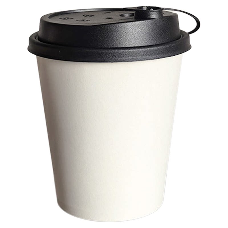 一次性纸杯热饮加厚纯白色豆浆杯隔热防烫咖啡杯带盖商用LOGO定制