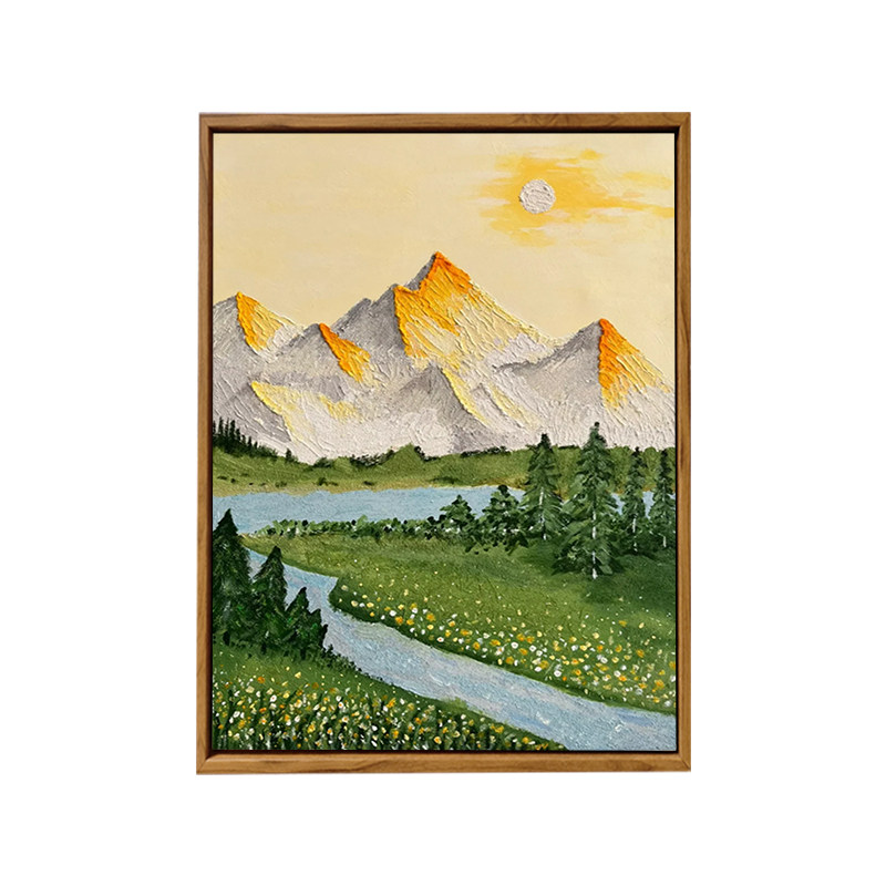 日照金山高级感风景DIY肌理画
