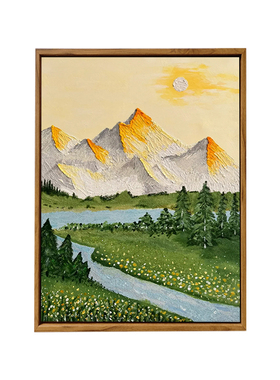 日照金山高级感风景DIY肌理画