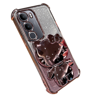 适用vivoy50s手机壳vivo透明y50e保护y50s软硅胶套5g全包防摔V2443A可爱女voy卡通voviy新款s5g带支架e5g镜子