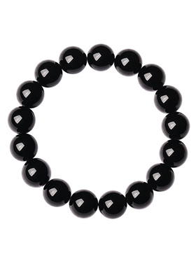 收藏级天然正品乌金黑曜石手串